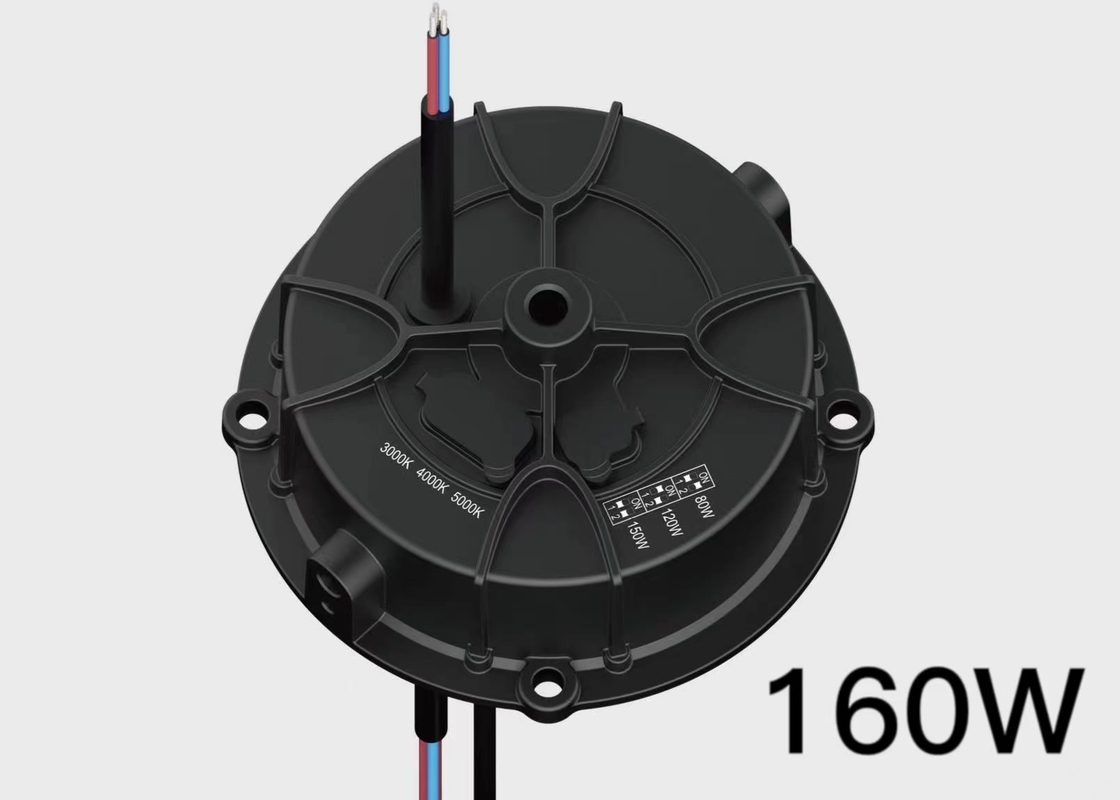 Wattage Adjusting 160W Round Non Isolated Power Highbay UFO Driver With DIP Switch